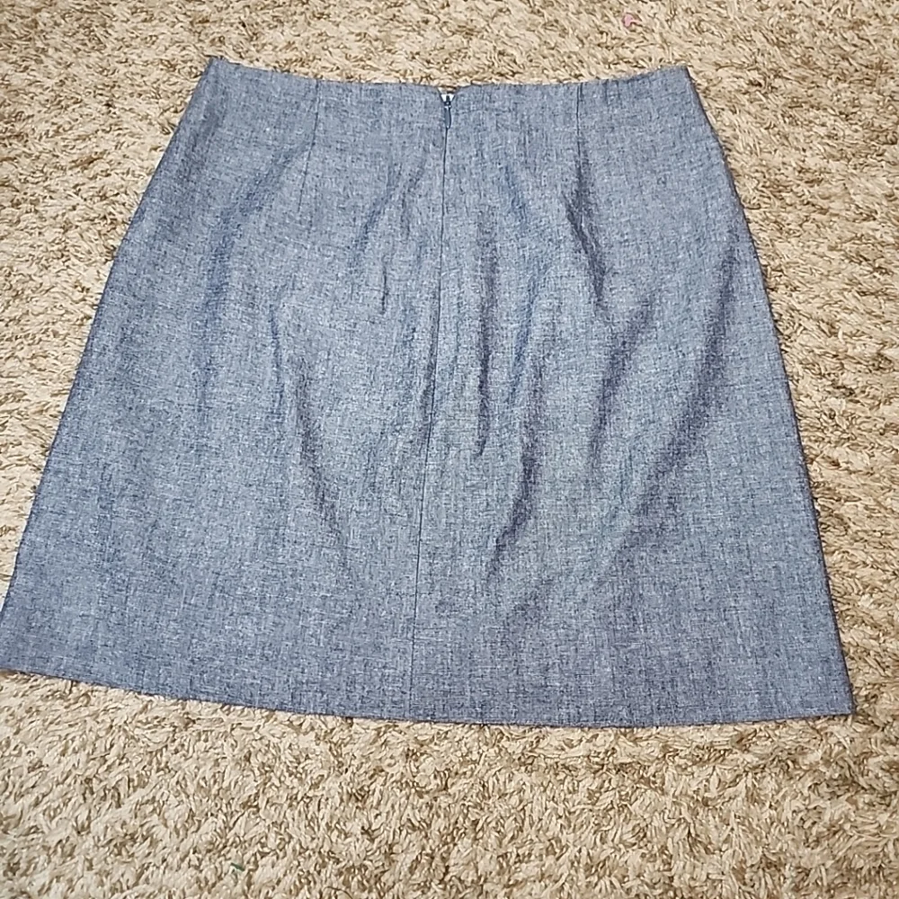 J. Crew Scalloped Front A Line Wrap Mini Skirt Cotton Button Blue Size 0 - Picture 4 of 9